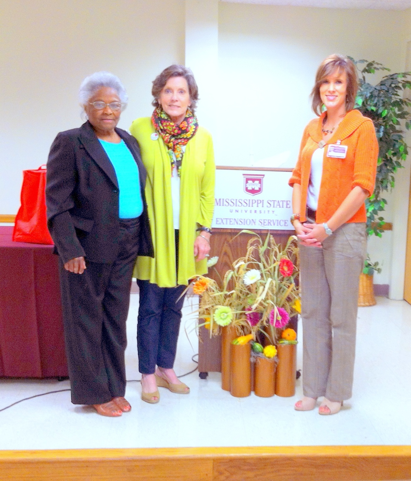 PHOTO:  From left, Helen Coleman, Lee Aylward, and Laura Giaccaglia, Bolivar County Extension Agent.